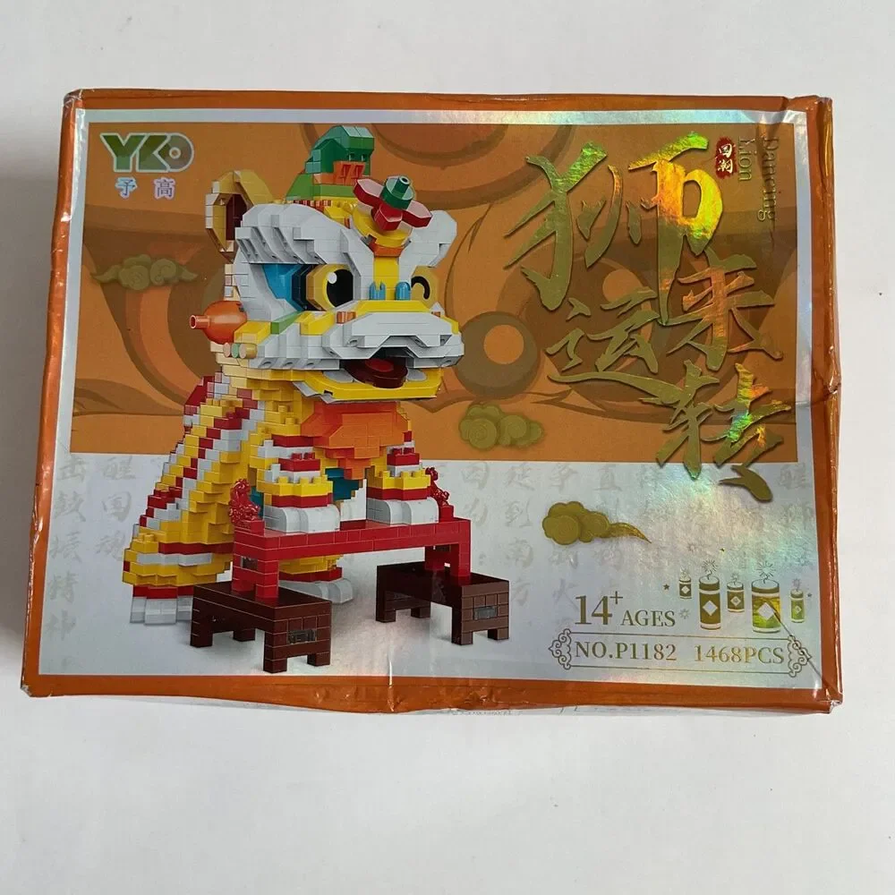 YKO Chinese New Year Dancing Lion 1468 Piece Mini Block Building Kit Ages 14+